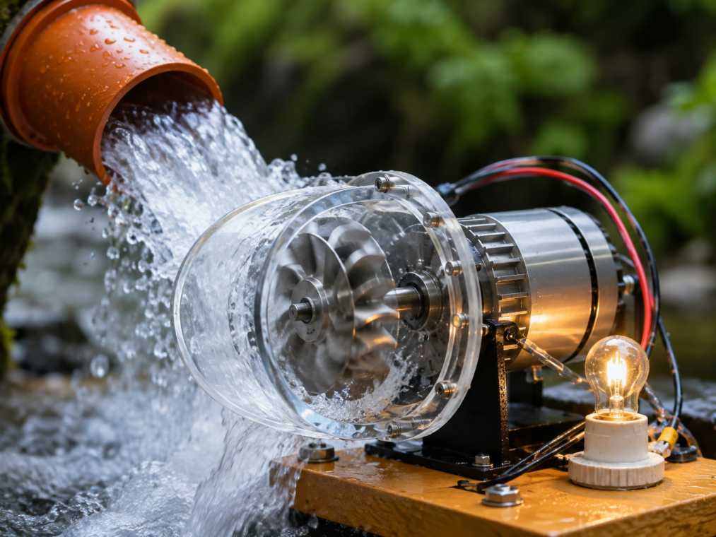 How Flowing Water Can Generate Electricity With a Tiny Turbine