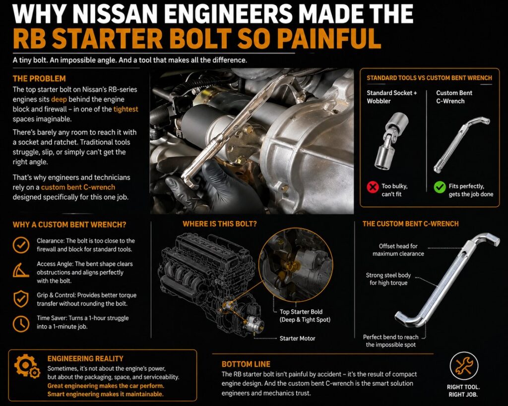 Why Nissan Engineers Made the RB Starter Bolt So Painful