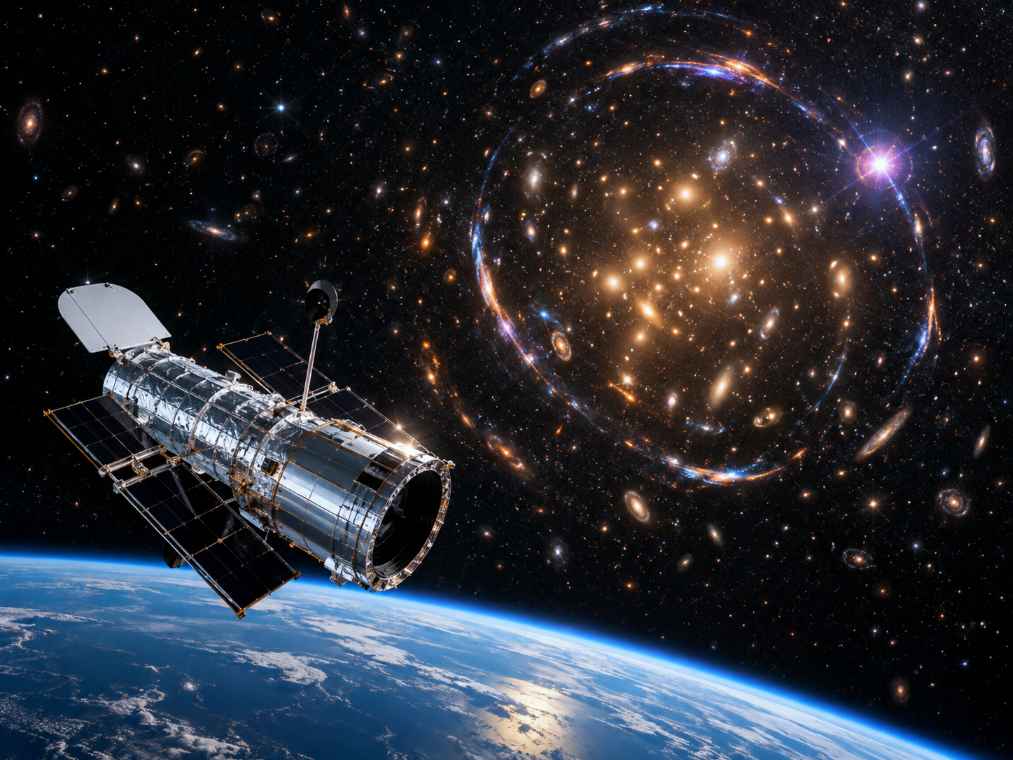 Hubble Completes 200,000 Earth Orbits While Tracking a Gravitationally Lensed Supernova